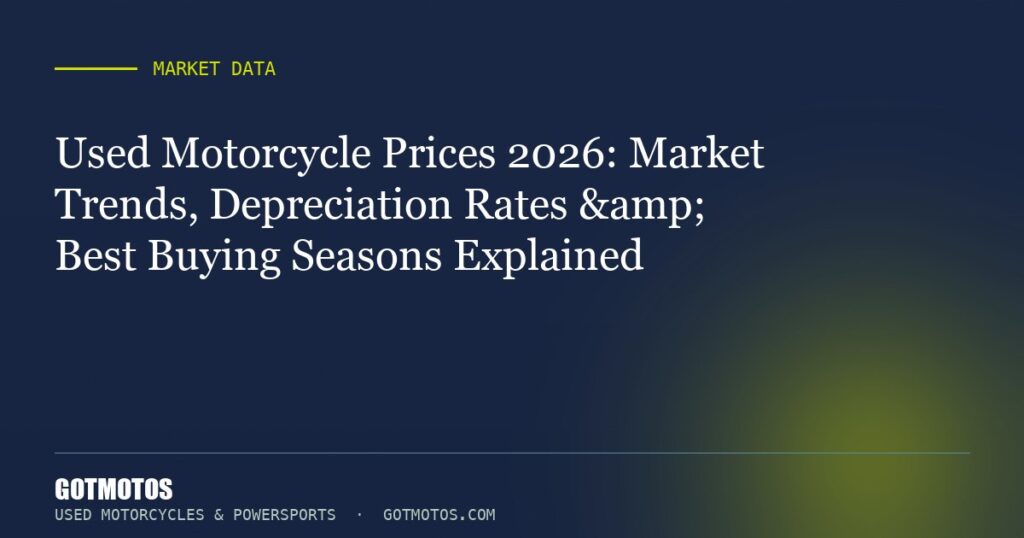 Used Motorcycle Prices 2026: Market Trends, Depreciation Rates & Best Buying Seasons Explained