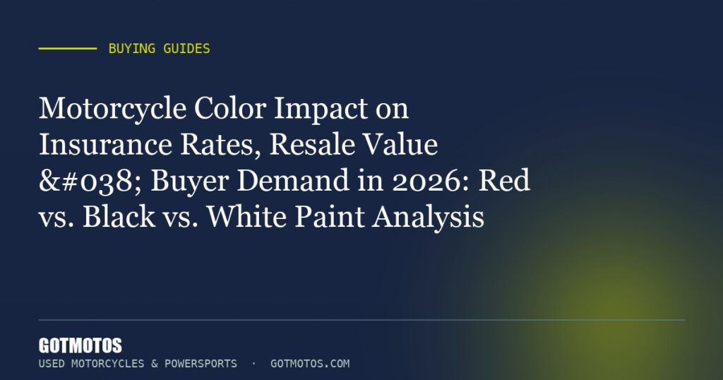 Motorcycle Color Impact on Insurance Rates, Resale Value & Buyer Demand in 2026: Red vs. Black vs. White Paint Analysis