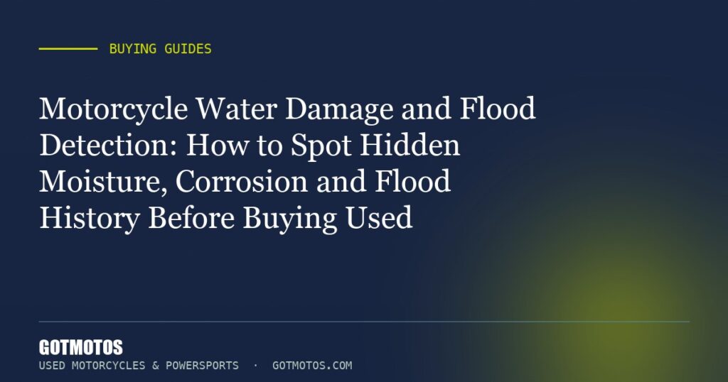 Motorcycle Water Damage and Flood Detection: How to Spot Hidden Moisture, Corrosion and Flood History Before Buying Used
